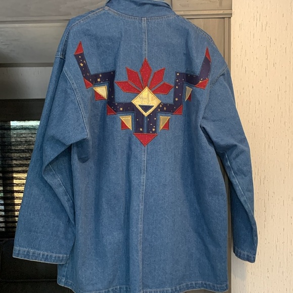 Vintage CMC RARE Sundance Tribal Denim Long Coat - Picture 14 of 14